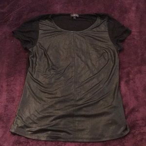 Black faux leather top